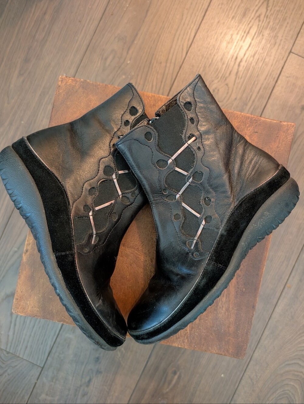 Naot Black Leather Booties